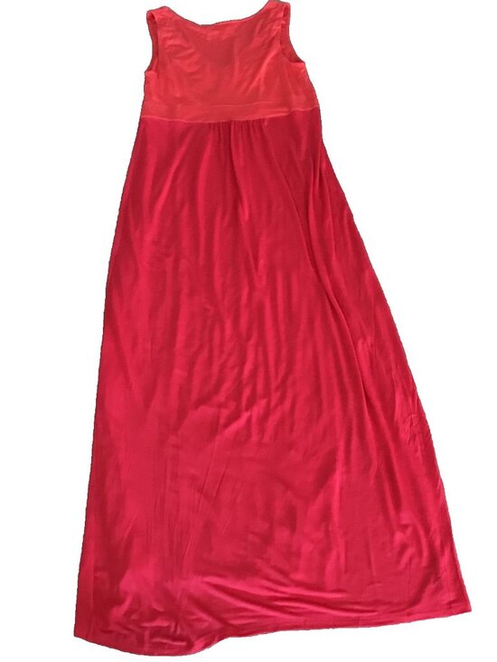 Boden Maxi Dress Womens 8 Beaded Pink Coral Lyocell Ruched Resort Vacation - Picture 16 of 16
